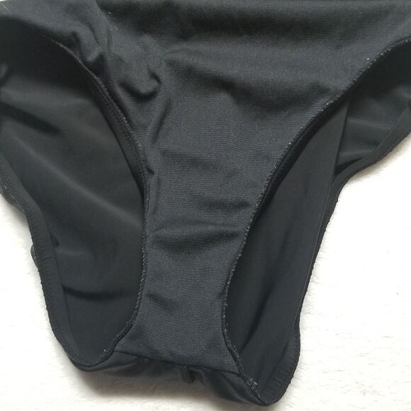 Aqua Green S Swimsuit One Piece Black Hi Waist Classic Adj Straps Padded Basic - Picture 6 of 9